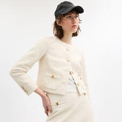 Coach Heritage C Boucle Jacket Cream