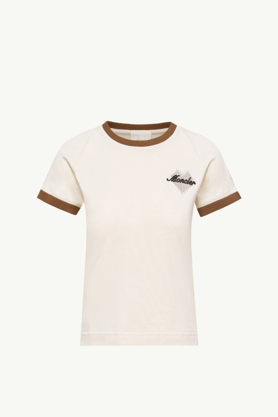 Moncler Heart Logo Cotton T-Shirt Light Beige Light Beige