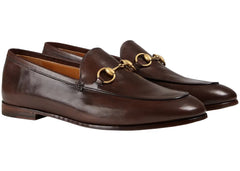 Gucci Jordaan Loafer Brown Leather Womens