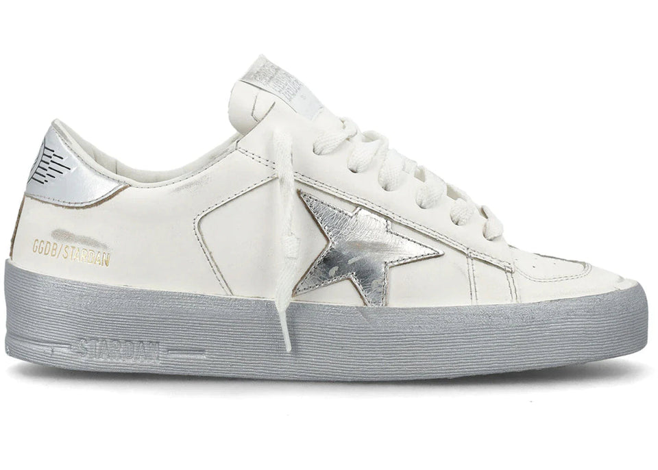 Golden Goose Stardan White Silver-Tone Womens