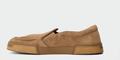 DOLCE AND GABBANA Men's DG Suede Hybrid Slip On Trainers 'Light Brown'