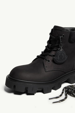 Moncler Peak City Nubuck & Suede Ankle Boots Black