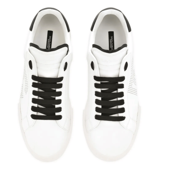 DOLCE AND GABBANA Men's DG Portofino Low-Top Trainers ' White/Black'