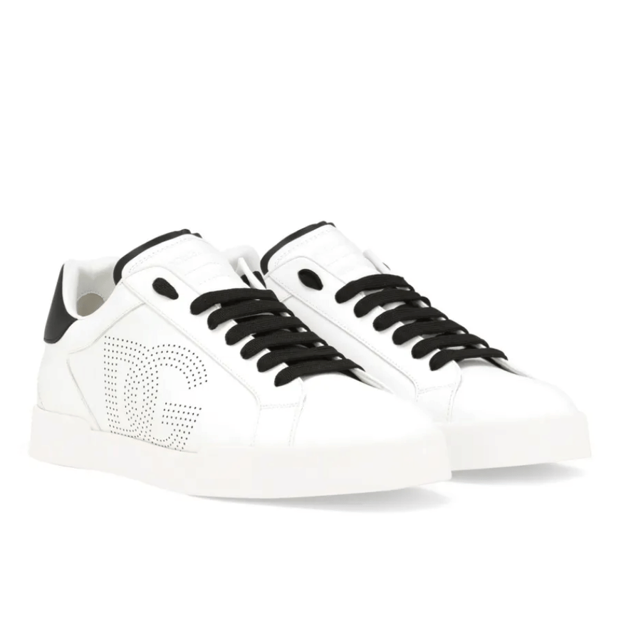 DOLCE AND GABBANA Men's DG Portofino Low-Top Trainers ' White/Black'