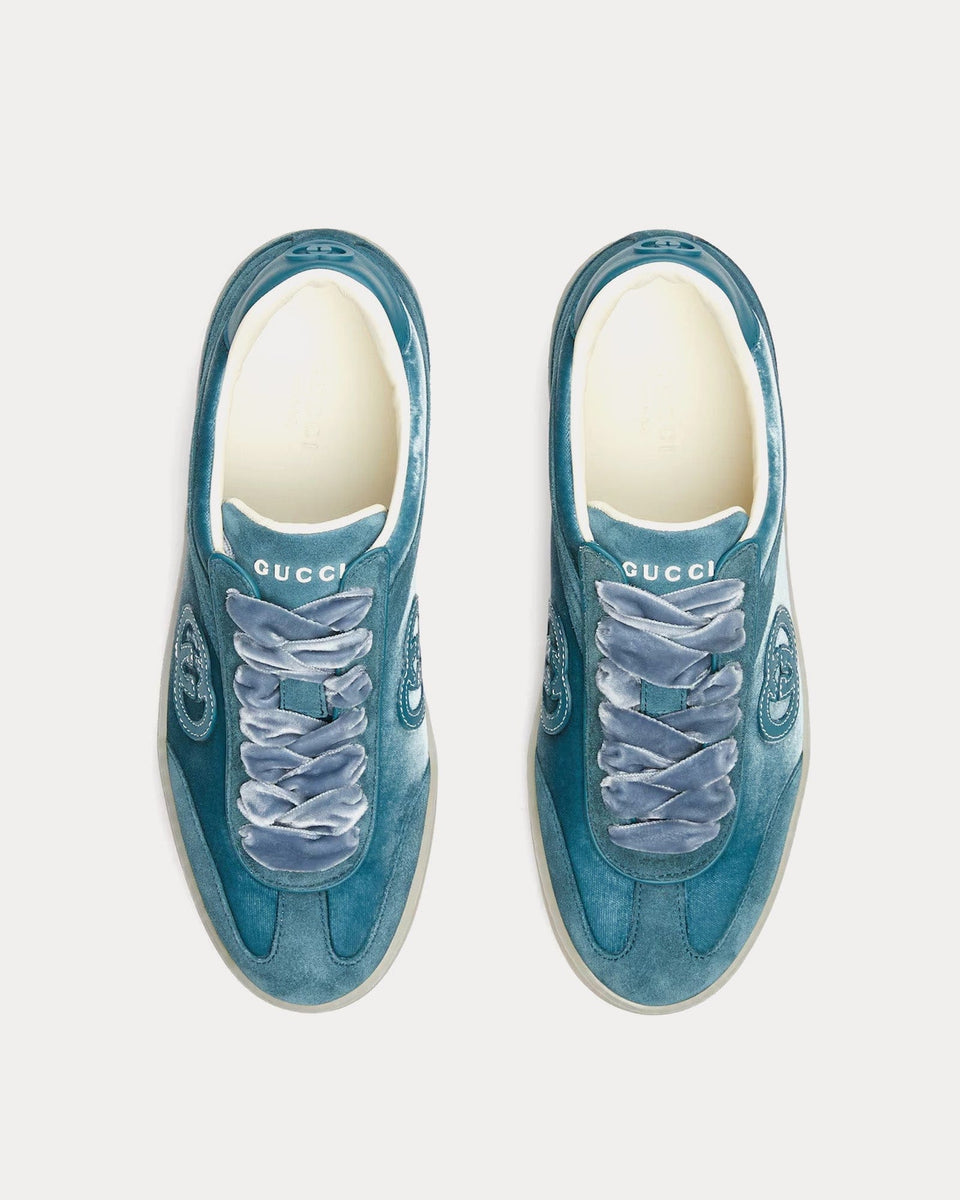 Velvet Dark Teal Low Top Sneakers