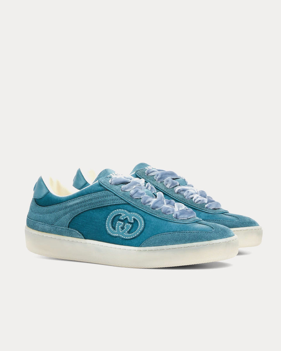 Velvet Dark Teal Low Top Sneakers