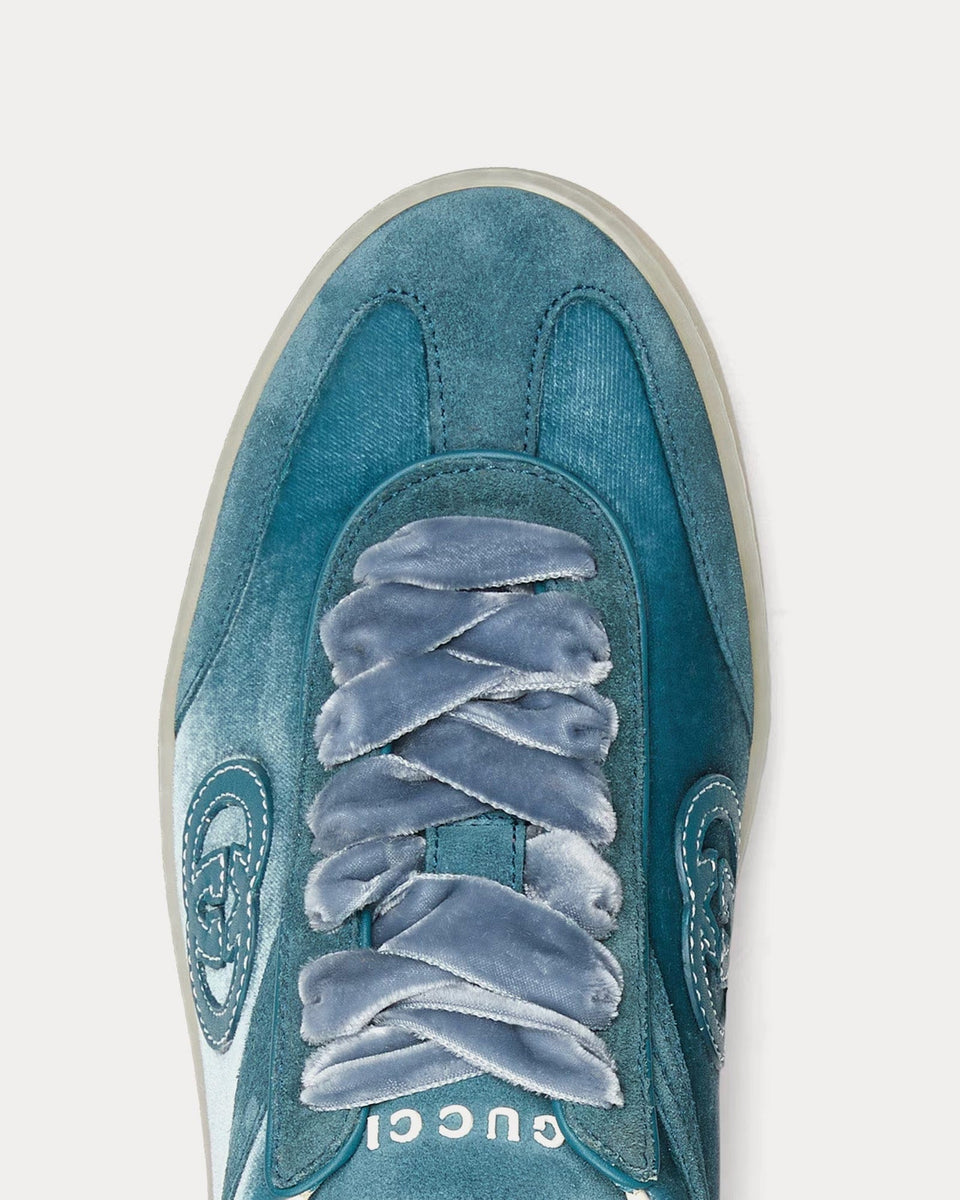 Velvet Dark Teal Low Top Sneakers