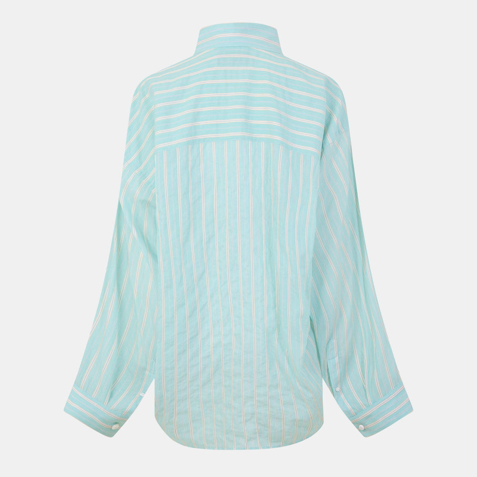 Cocoon Long Sleeve Patterned Relaxed Fit Shirt