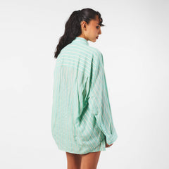 Cocoon Long Sleeve Patterned Relaxed Fit Shirt