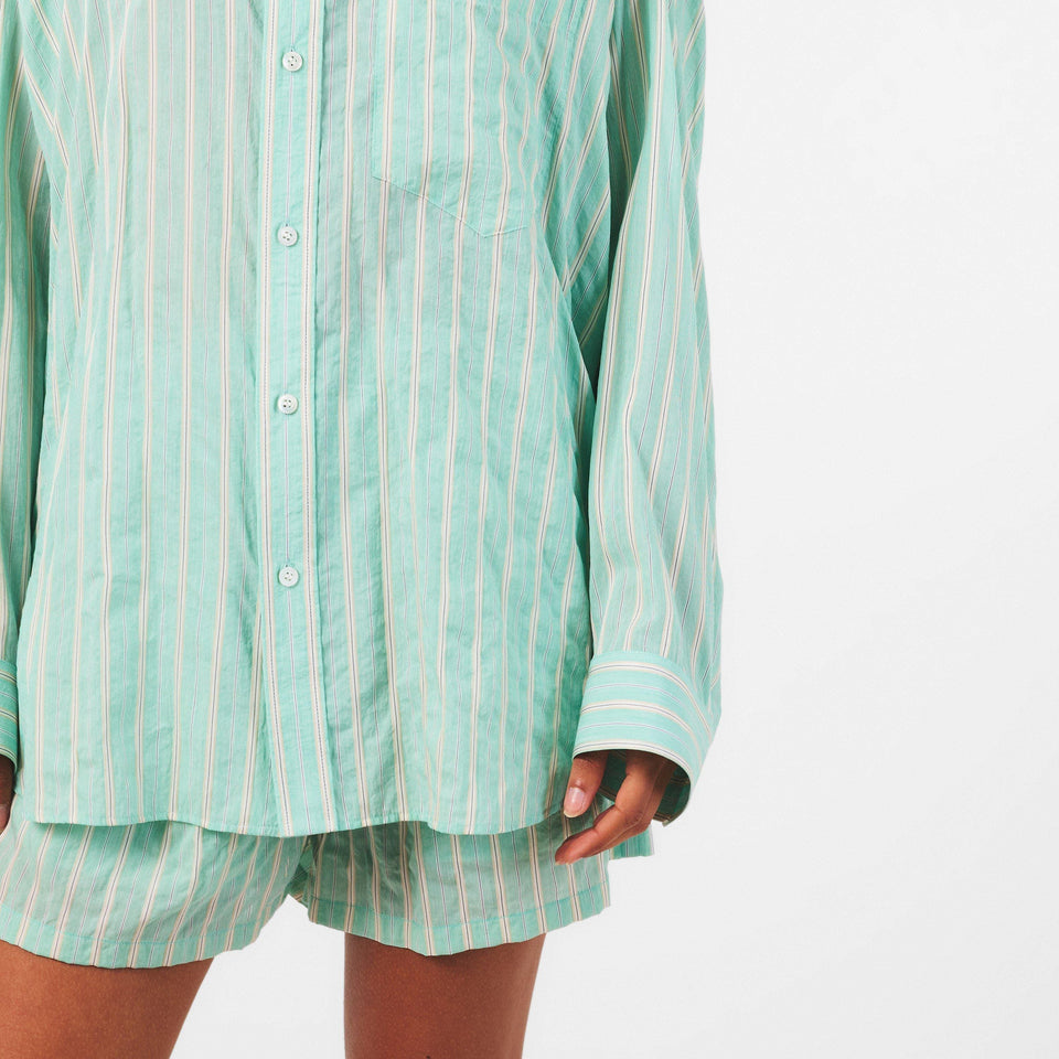 Cocoon Long Sleeve Patterned Relaxed Fit Shirt