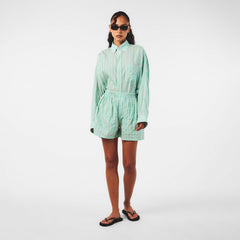 Cocoon Long Sleeve Patterned Relaxed Fit Shirt