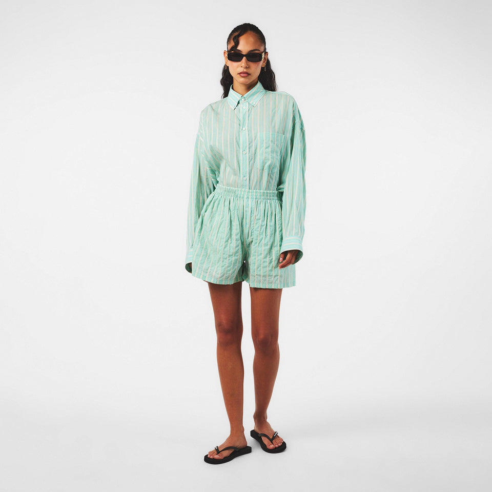 Cocoon Long Sleeve Patterned Relaxed Fit Shirt