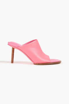 Jacquemus Rond Carr Leather Mules Pink Women's