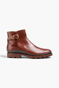 Tod's Buckled Leather Boots Brown