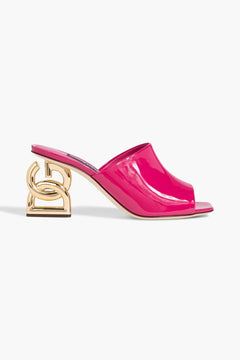 Dolce&Gabbana Patent-Leather Mules Fuchsia Women's