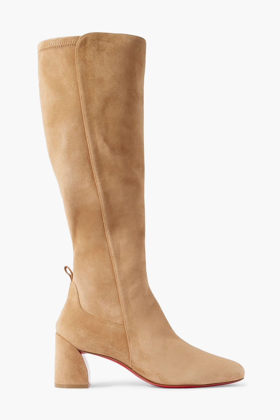 Christian Louboutin Jane Botta 55 Suede Knee Boots Beige Women's
