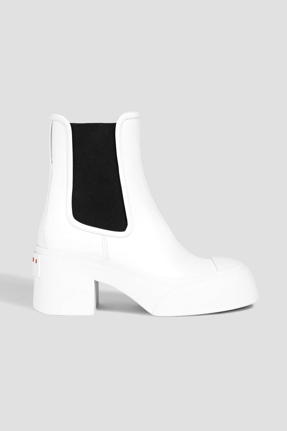 Marni Leather Platform Chelsea Boots White Women's