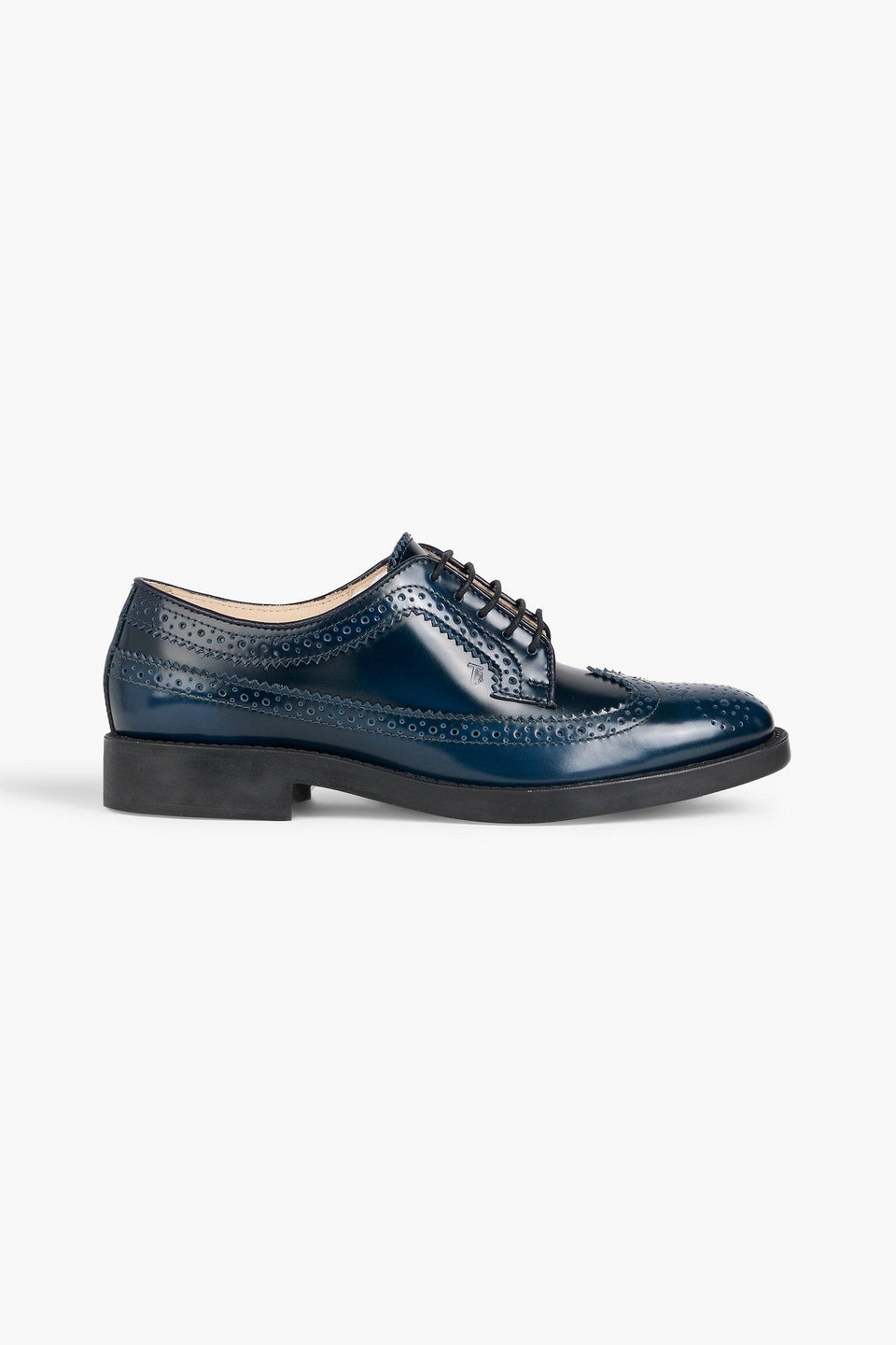 Tod's Perforated Leather Brogues Navy Women's