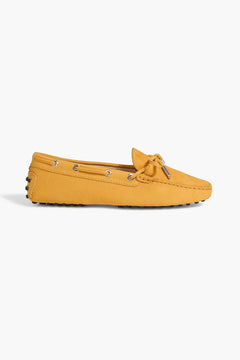 Tod's Heaven Lacetto Nubuck Loafers Marigold Women's