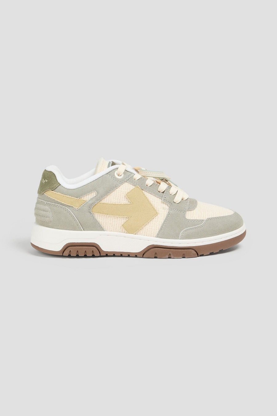 Off-White Out Of Office Mesh And Suede Sneakers Cream
