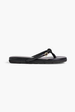Gianvito Rossi Fiji Padded Leather Flip Flops Black Women's