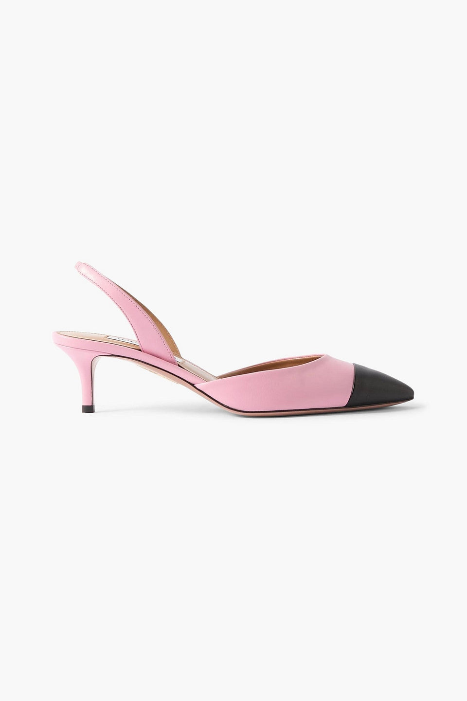 Aquazzura Milanese 50 Leather Slingback Pumps Baby Pink Women's