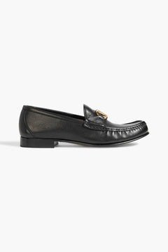 Valentino Garavani Vlogo Signature Leather Loafers Black Women's