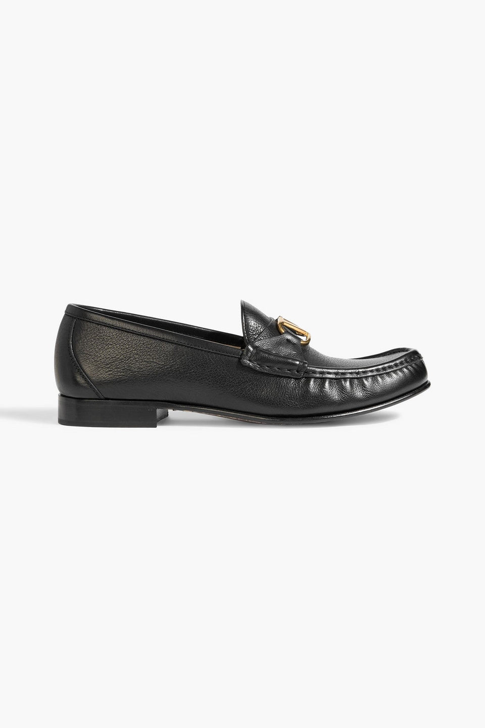 Valentino Garavani Vlogo Signature Leather Loafers Black Women's