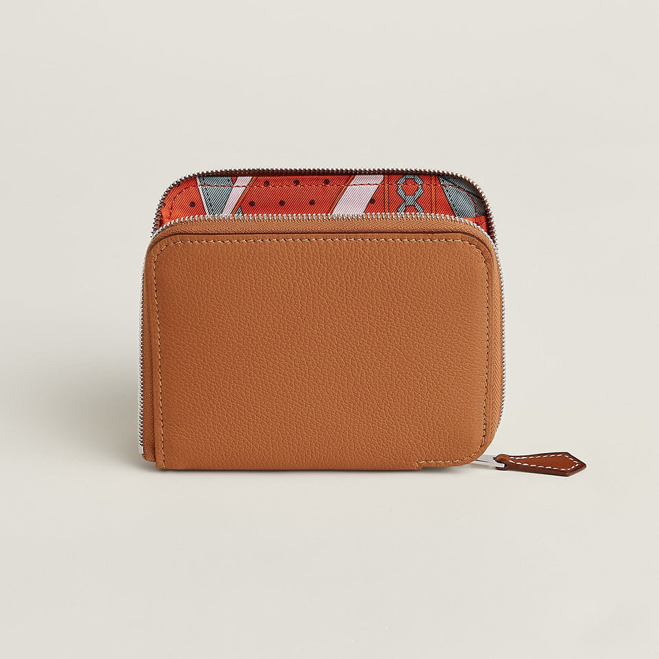 Hermes Silk'In Compact Wallet Cleste