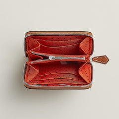 Hermes Silk'In Compact Wallet Cleste