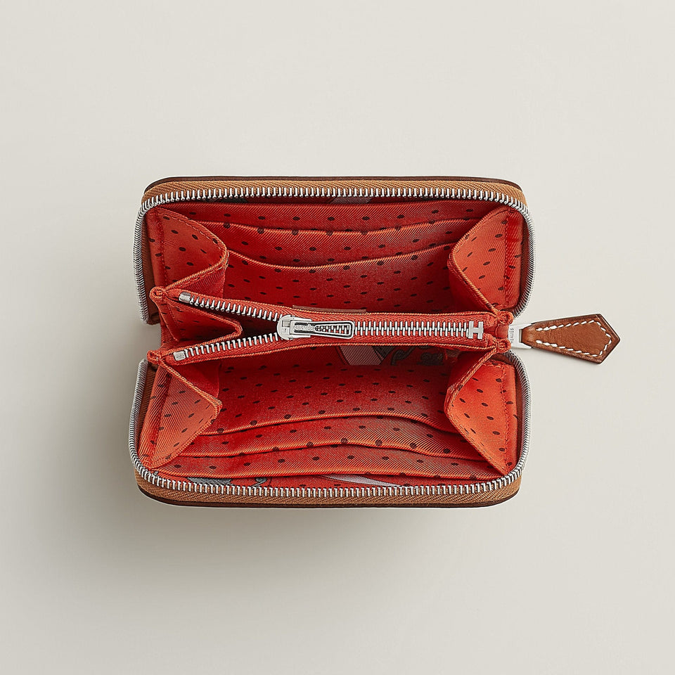 Hermes Silk'In Compact Wallet Cleste