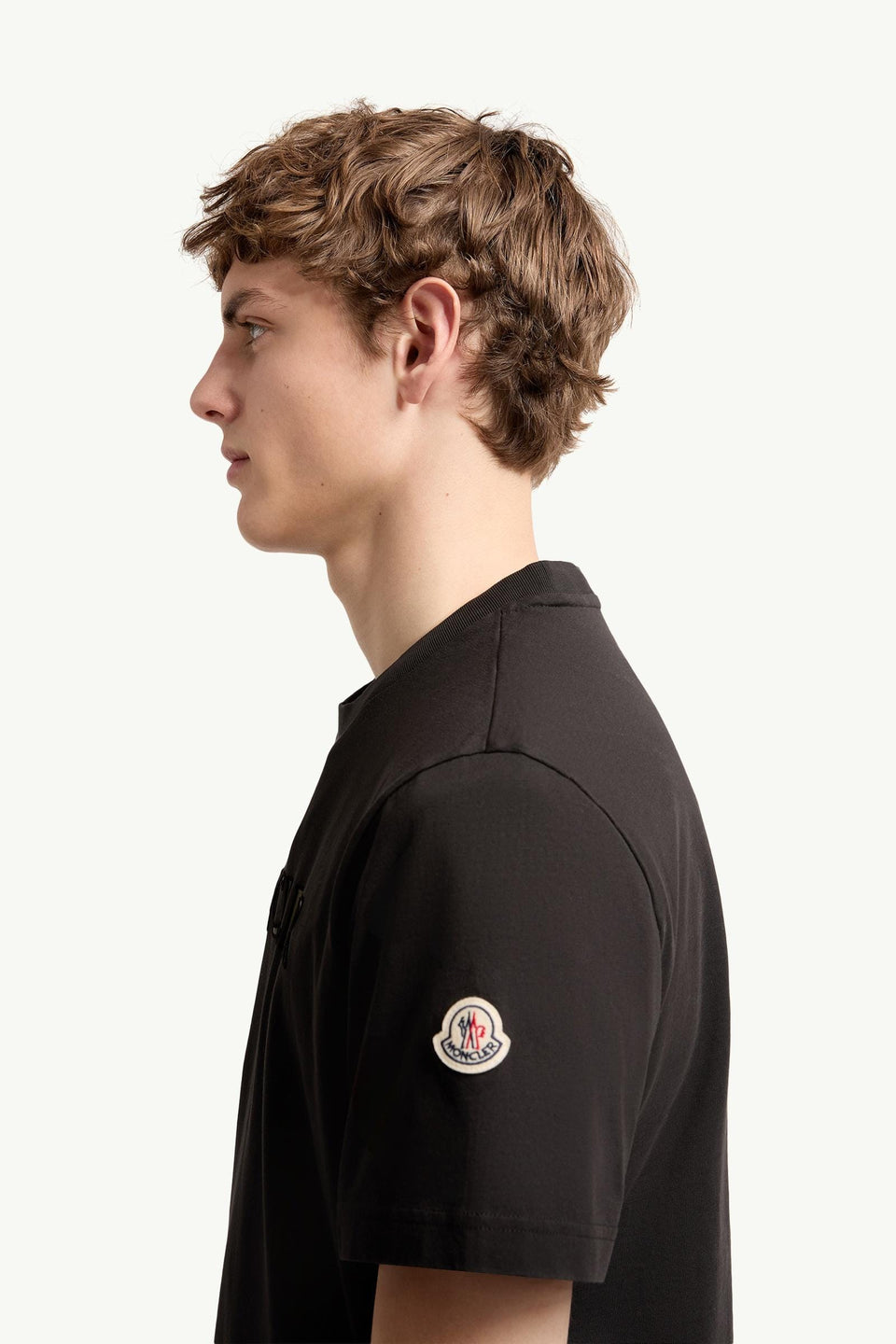 Moncler Logo Print Cotton T-Shirt Black Black