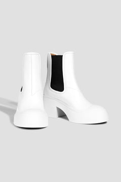 Marni Leather Platform Chelsea Boots White Women's