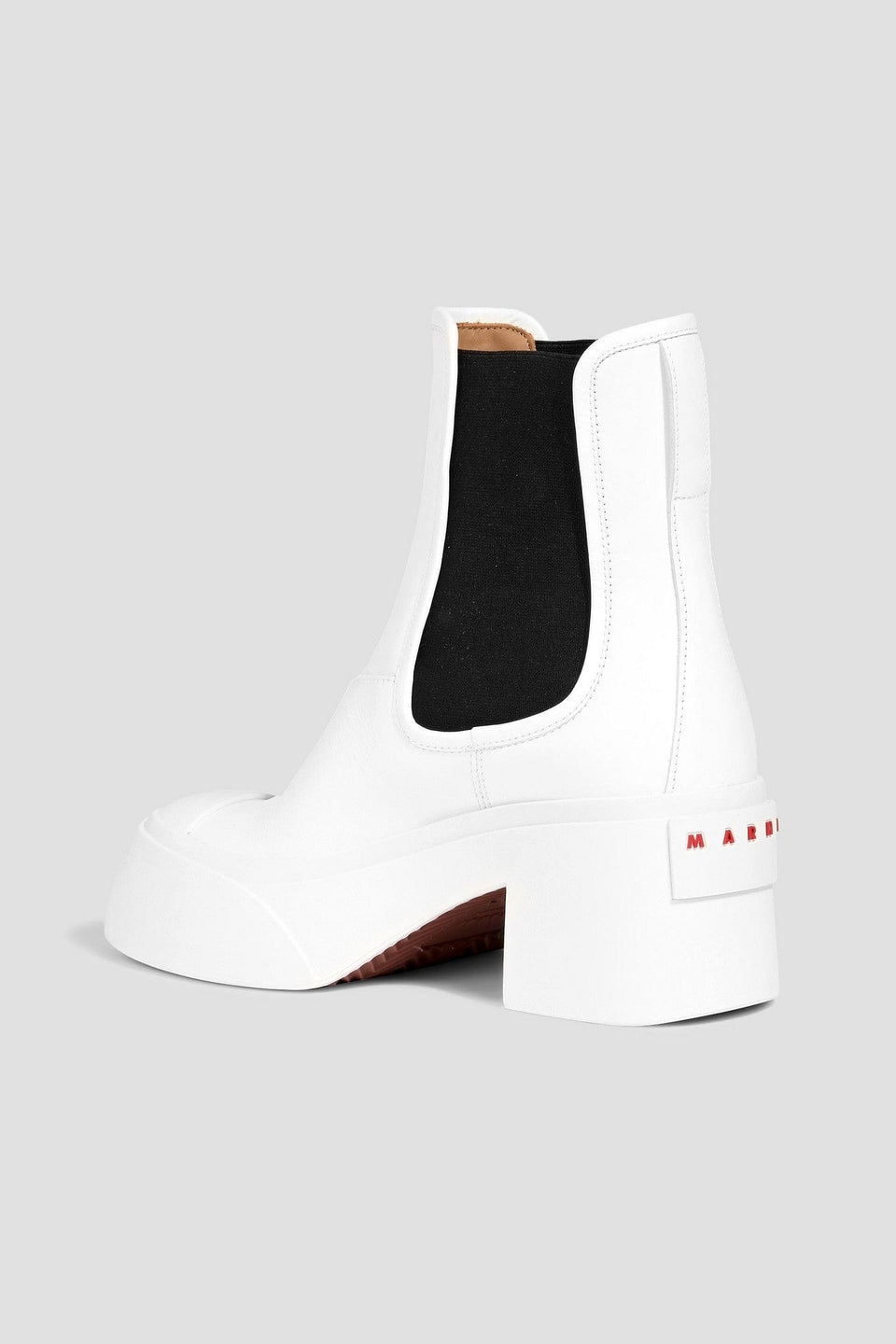 Marni Leather Platform Chelsea Boots White Women's
