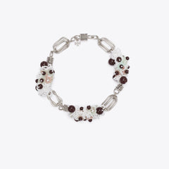 Tory Burch Large Runway Beaded Necklace Tory Silver