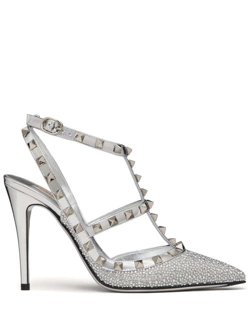 Rockstud 100mm crystal-embellished pumps