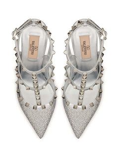 Rockstud 100mm crystal-embellished pumps