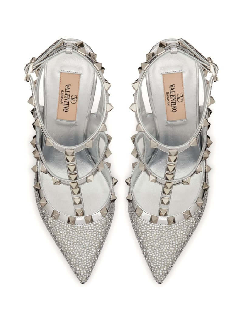 Rockstud 100mm crystal-embellished pumps