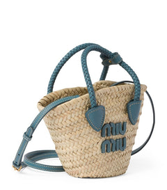 Mini Straw Basket Tote Bag