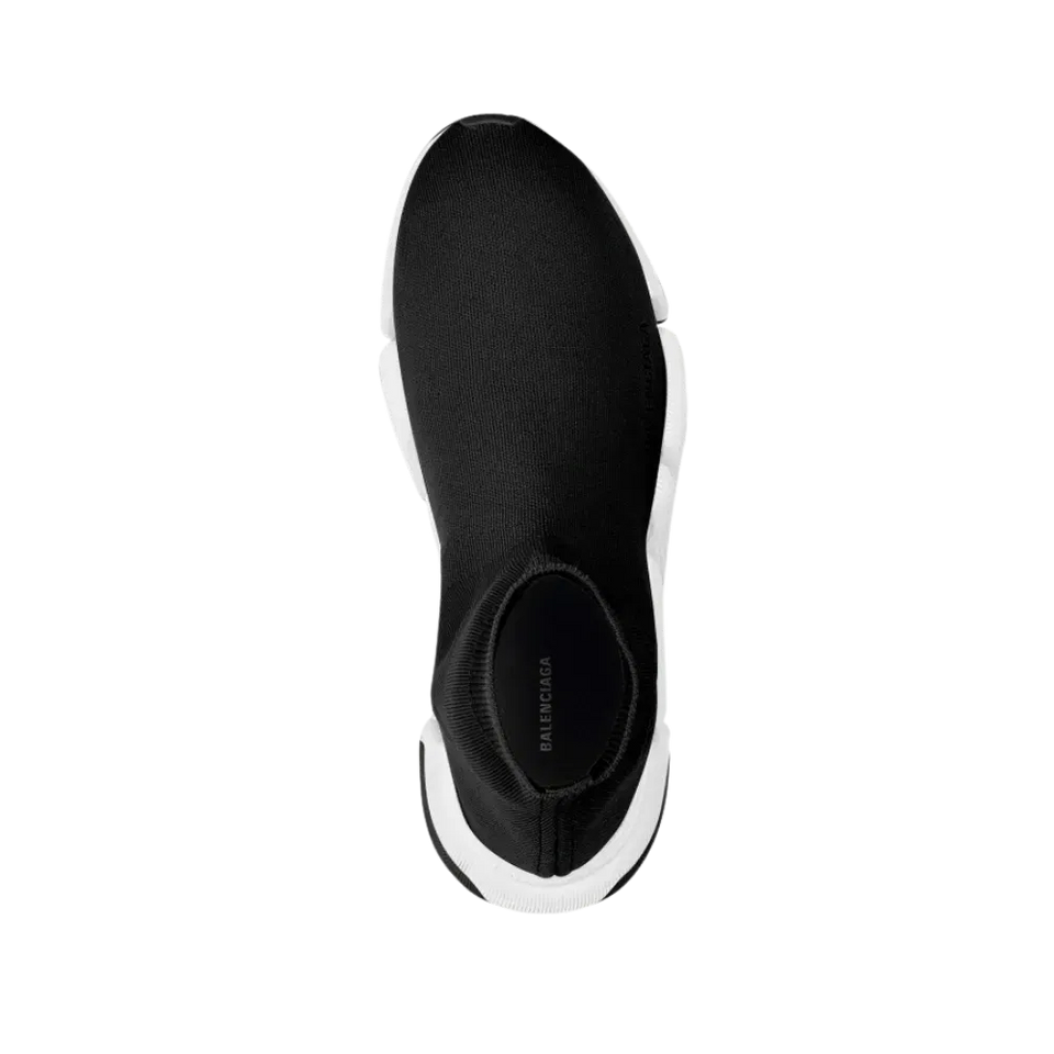 Balenciaga Speed 2.0 Recycled Knit Sneaker With Bicolor Sole In Black