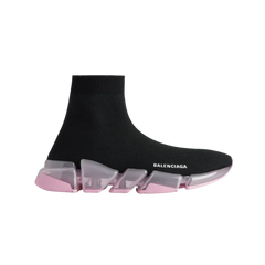 Balenciaga Speed 2.0 Full Clear Sole Recycled Knit Sneaker In Rose