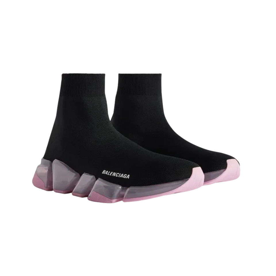 Balenciaga Speed 2.0 Full Clear Sole Recycled Knit Sneaker In Rose
