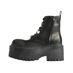 Balenciaga Strike Platform Bootie With Charms In Black