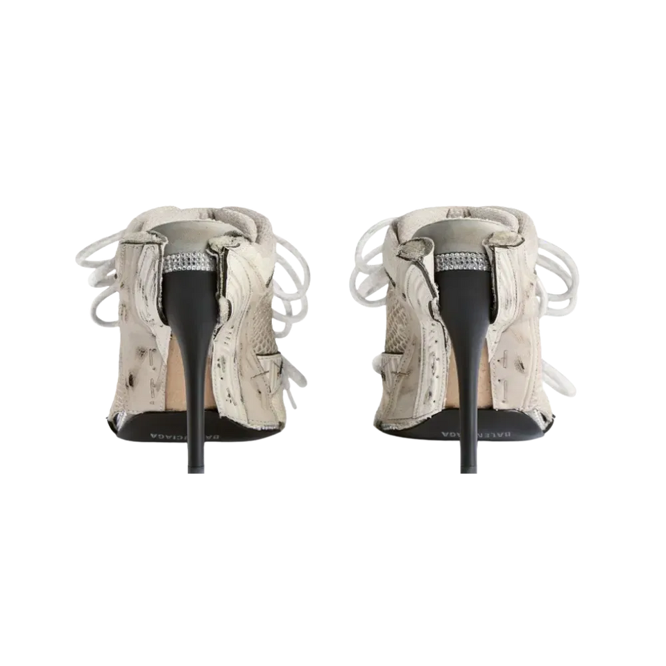 Balenciaga Stapler Sandal Heel In Grey