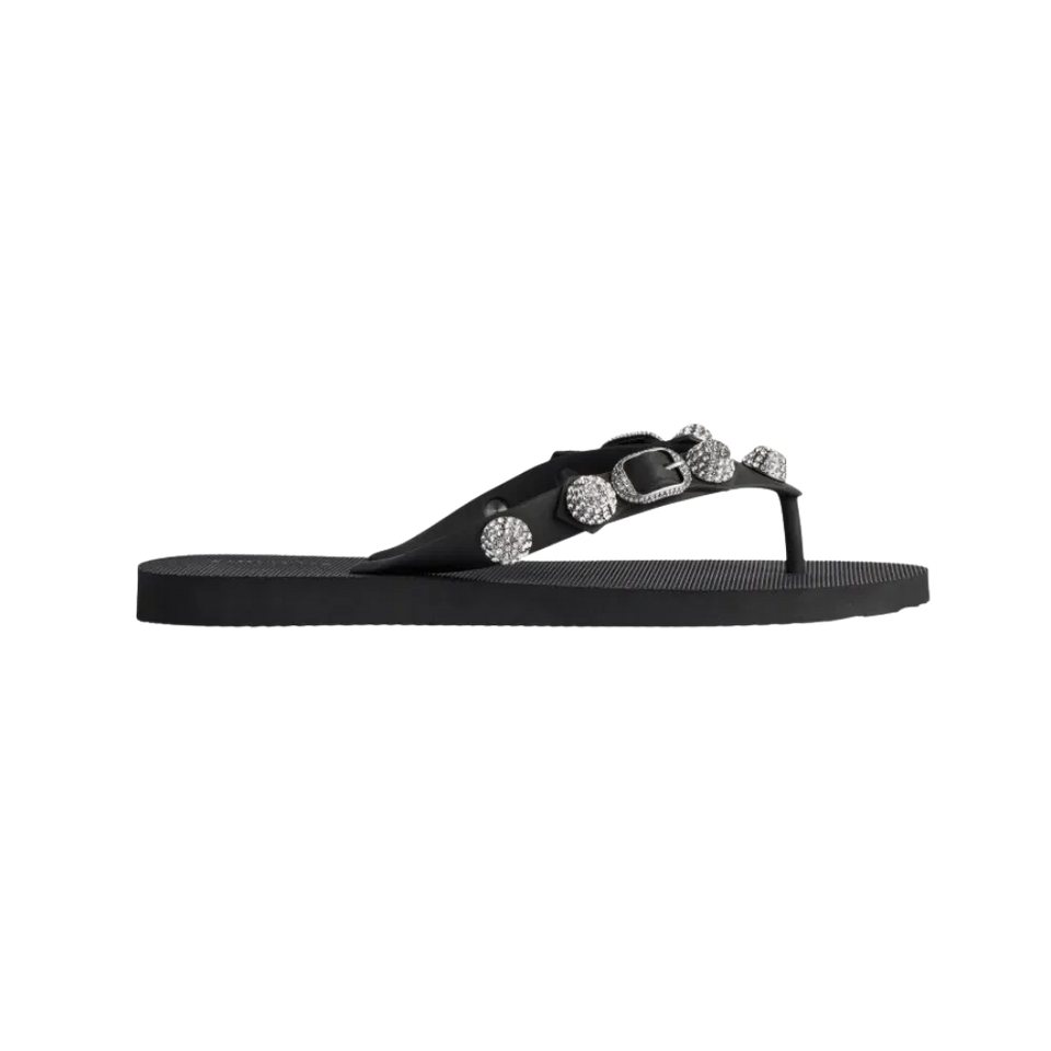 Balenciaga Cagole Thong Sandal In Crystal