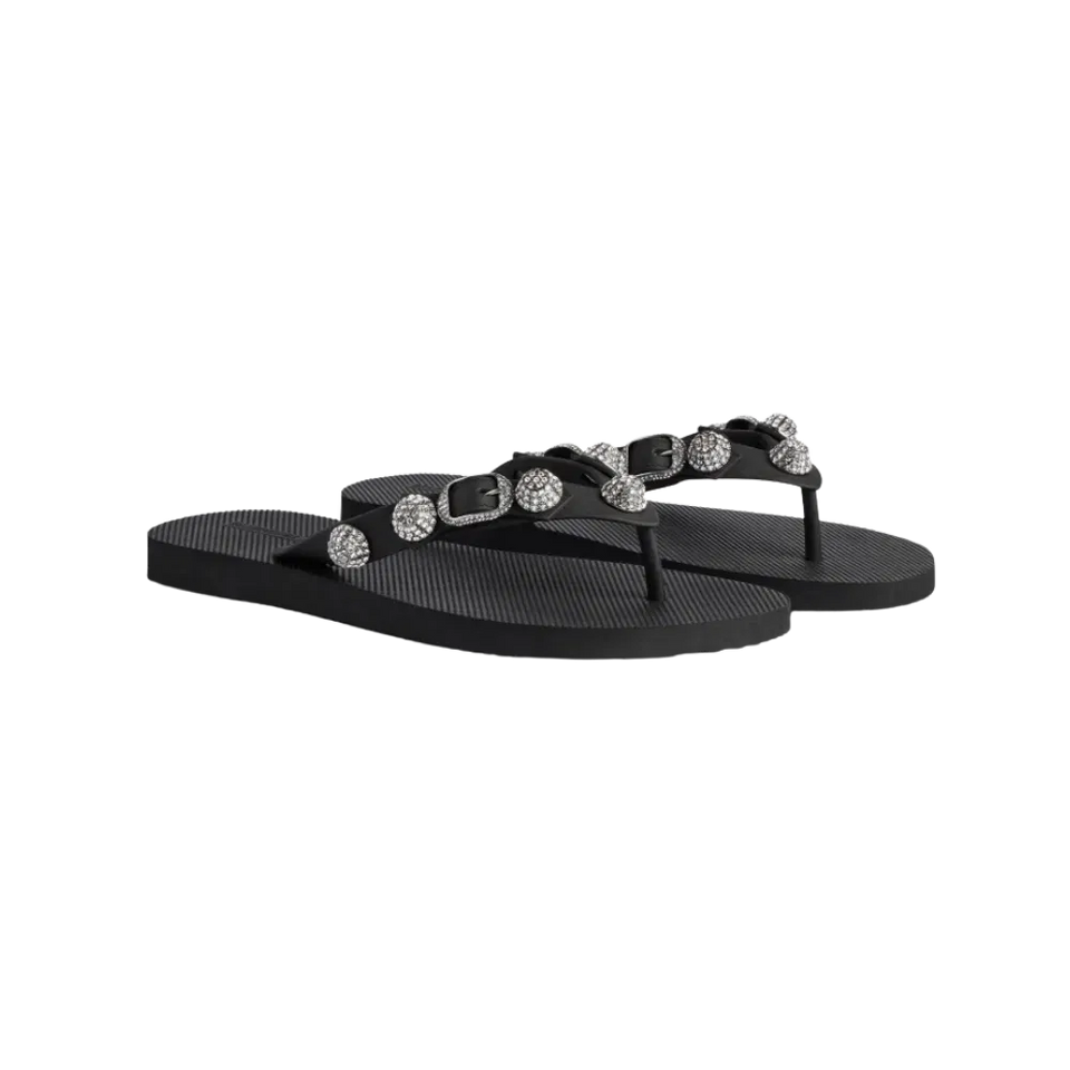 Balenciaga Cagole Thong Sandal In Crystal