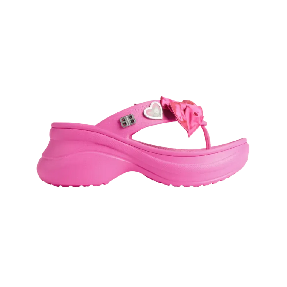 Balenciaga Crocs Thong Jibbitz In Glossy Pink