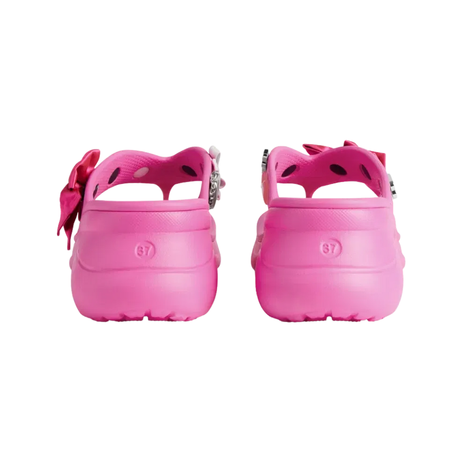 Balenciaga Crocs Thong Jibbitz In Glossy Pink