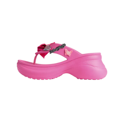 Balenciaga Crocs Thong Jibbitz In Glossy Pink