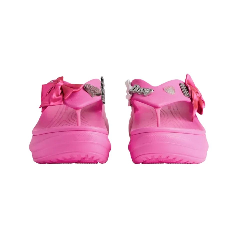 Balenciaga Crocs Thong Jibbitz In Glossy Pink